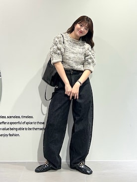 「アイテム（ローファー）」を使った、nanakaさん（レディース・155cm）の秋コーディネート