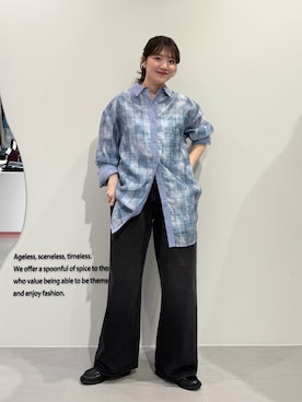「KBF（ケイビーエフ）のアイテム（パンツ）」を使った、nanakaさん（レディース・155cm）の春コーディネート