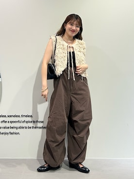 「ニットベスト」｜nanakaさん（レディース・155cm）の秋コーディネート
