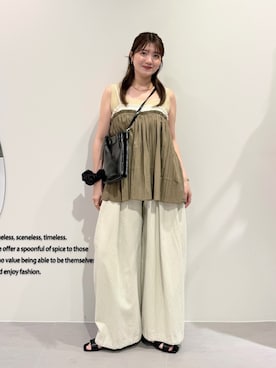 「KBF（ケイビーエフ）のアイテム（パンツ）」を使った、nanakaさん（レディース・155cm）の夏コーディネート