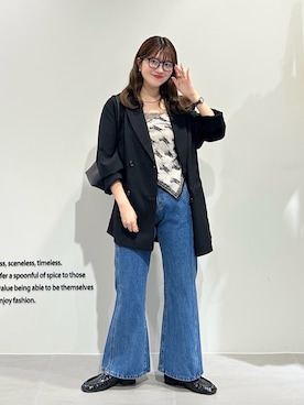 「アイテム（バンダナ/スカーフ）」を使った、nanakaさん（レディース・155cm）の秋コーディネート