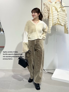 「アイテム（カーディガン/ボレロ）」を使った、nanakaさん（レディース・155cm）の秋コーディネート