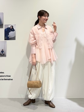 「KBF（ケイビーエフ）のアイテム（パンツ）」を使った、nanakaさん（レディース・155cm）の冬コーディネート