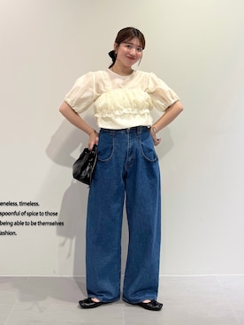「KBF（ケイビーエフ）のアイテム（ハンドバッグ）」を使った、nanakaさん（レディース・155cm）の夏コーディネート