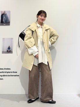 「KBF（ケイビーエフ）のアイテム（パンツ）」を使った、nanakaさん（レディース・155cm）の春コーディネート