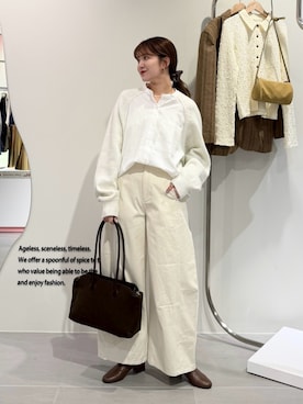 「KBF（ケイビーエフ）のアイテム（パンツ）」を使った、nanakaさん（レディース・155cm）の春コーディネート