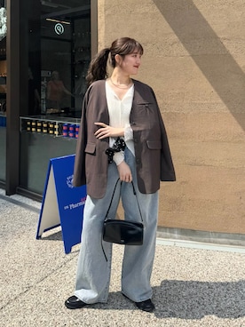 「KBF（ケイビーエフ）のアイテム（パンツ）」を使った、nanakaさん（レディース・155cm）の春コーディネート