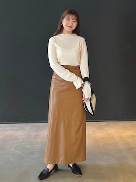 「秋先取りコーデ」｜「アイテム（ハンドバッグ）」を使った、nanakaさん（レディース・155cm）の夏コーディネート
