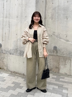 「KBF（ケイビーエフ）のアイテム（パンツ）」を使った、nanakaさん（レディース・155cm）の春コーディネート