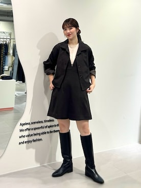 「アイテム（その他アウター、ブラウン系）」を使った、nanakaさん（レディース・155cm）の秋コーディネート