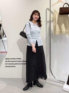 「KBF（ケイビーエフ）のアイテム（トップス）」を使った、nanakaさん（レディース・155cm）の秋コーディネート