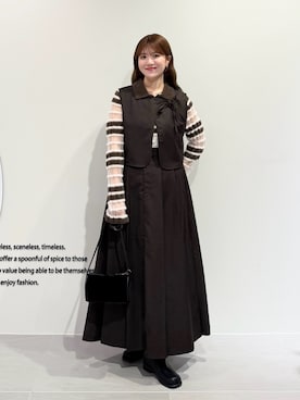 「アイテム（ワンピース）」を使った、nanakaさん（レディース・155cm・20代）の秋コーディネート