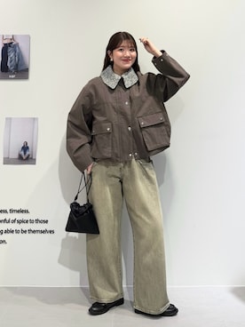 「KBF（ケイビーエフ）のアイテム（パンツ）」を使った、nanakaさん（レディース・155cm）の春コーディネート