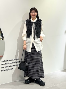「アイテム（ブーツ）」を使った、nanakaさん（レディース・155cm）の秋コーディネート