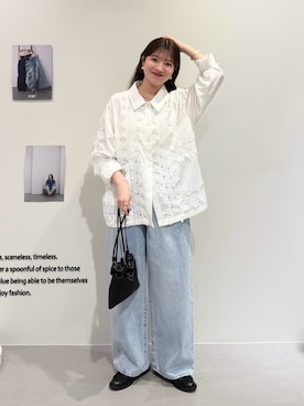 「KBF（ケイビーエフ）のアイテム（パンツ）」を使った、nanakaさん（レディース・155cm）の春コーディネート