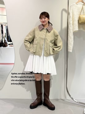 「アイテム（ブルゾン）」を使った、nanakaさん（レディース・155cm）の冬コーディネート