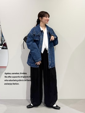 「KBF（ケイビーエフ）のアイテム（パンツ）」を使った、nanakaさん（レディース・155cm）の春コーディネート