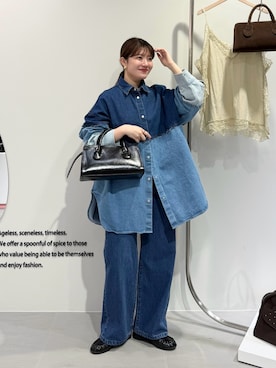 「KBF（ケイビーエフ）のアイテム（パンツ）」を使った、nanakaさん（レディース・155cm）の冬コーディネート