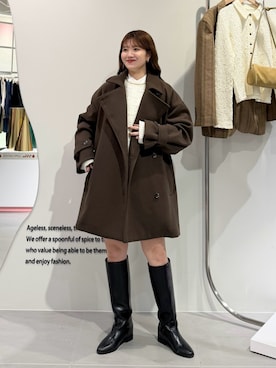 「アイテム（その他アウター）」を使った、nanakaさん（レディース・155cm）の秋コーディネート