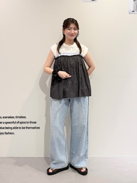 「RODE SKO（ロデスコ）のアイテム（サンダル）」を使った、nanakaさん（レディース・155cm）の秋コーディネート