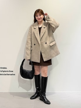 「アイテム（その他アウター）」を使った、nanakaさん（レディース・155cm・20代）の秋コーディネート