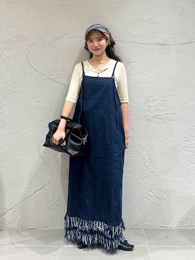 「デニムワンピース」｜nanakaさん（レディース・155cm）の夏コーディネート