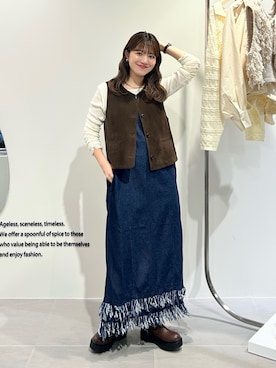 「アイテム（その他アウター）」を使った、nanakaさん（レディース・155cm）の秋コーディネート