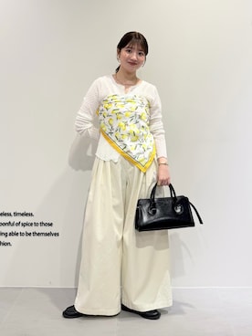 「KBF（ケイビーエフ）のアイテム（パンツ）」を使った、nanakaさん（レディース・155cm）の春コーディネート