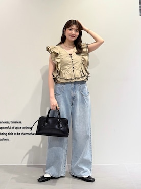 「KBF（ケイビーエフ）のアイテム（トップス）」を使った、nanakaさん（レディース・155cm）の春コーディネート