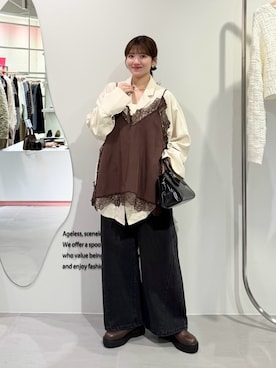 「KBF（ケイビーエフ）のアイテム（バッグ）」を使った、nanakaさん（レディース・155cm）の冬コーディネート