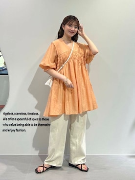 「アイテム（ワンピース）」を使った、nanakaさん（レディース・155cm）の夏コーディネート