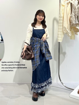 「アイテム（ワンピース/ドレス）」を使った、nanakaさん（レディース・155cm）の秋コーディネート