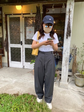 「JEANASIS（ジーナシス）のアイテム（キャップ）」を使った、ブラウンさん（レディース・155cm）の夏コーディネート