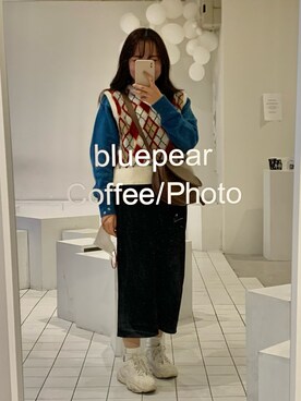 「SVEC（シュベック）のアイテム（ショルダーバッグ）」を使った、ブラウンさん（レディース・155cm）の秋コーディネート