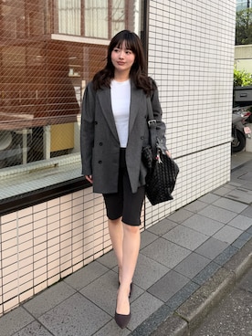 「SENEE（セニー）のアイテム」を使った、来実さん（レディース・156cm）の秋コーディネート