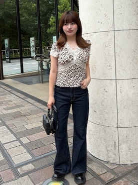 「SENEE（セニー）のアイテム（パンツ）」を使った、来実さん（レディース・156cm）の夏コーディネート