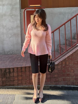 「SENEE（セニー）のアイテム」を使った、来実さん（レディース・156cm）の秋コーディネート