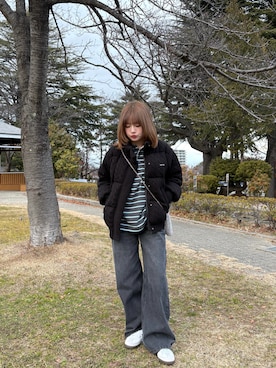 「SENEE（セニー）のアイテム」を使った、来実さん（レディース・156cm）の冬コーディネート