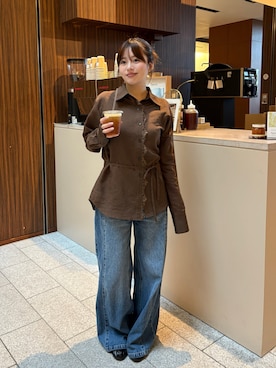 「SENEE（セニー）のアイテム」を使った、来実さん（レディース・156cm）の夏コーディネート