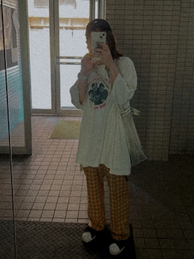 「beautiful people（ビューティフルピープル）のBeautiful People plaid vinyl logo tape shoulder bag - 1000611931（ショルダーバッグ）」を使った、ヨコさん（レディース・152cm）の夏コーディネート