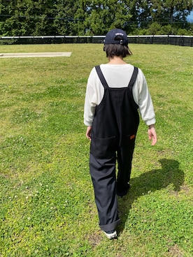 「UNIVERSAL OVERALL（ユニバーサルオーバーオール）のアイテム（サロペット/オーバーオール）」を使った、a22さん（レディース・154cm）の春コーディネート