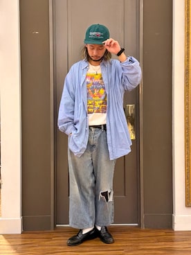 Levi'sのアイテムを使った「ラルフローレン」の人気ファッション