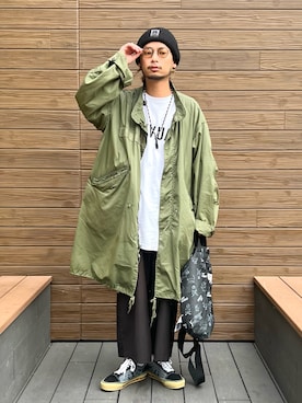 「アイテム（サングラス）」を使った、窪田 孝之さん（メンズ・170cm）の秋コーディネート