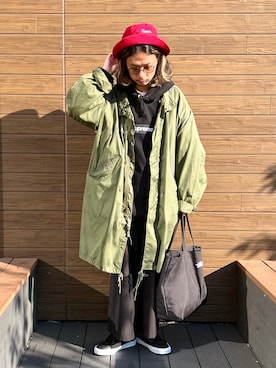 「NANO universe（ナノユニバース）のスノーカモイージーパンツ（その他パンツ、ブラック系）」を使った、窪田 孝之さん（メンズ・170cm）の冬コーディネート