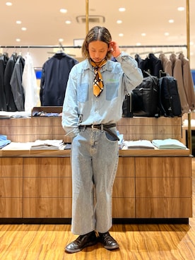 「ALDEN（オールデン）のアイテム」を使った、窪田 孝之さん（メンズ・170cm）の春コーディネート