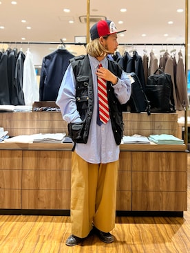 「NEW ERA（ニューエラ）のNEWERA/ニューエラ/5950SB KINBUF 1978 TRICO OTC 59FIFTY ソフトバックラム 近鉄バファローズ TARO OKAMOTO 1978 マルチカラー（キャップ、その他）」を使った、窪田 孝之さん（メンズ・170cm）の春コーディネート