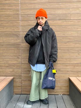 「アイテム（ダウンジャケット/コート）」を使った、窪田 孝之さん（メンズ・170cm）の冬コーディネート