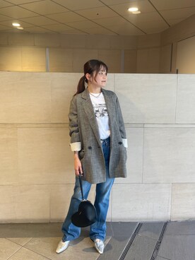 「SHENERY（シーナリー）のアイテム（テーラードジャケット）」を使った、KUWATA_156cmさん（レディース・156cm）の夏コーディネート