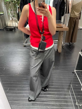 「アイテム（タンクトップ、レッド系）」を使った、styling/さん（レディース・161cm）の夏コーディネート