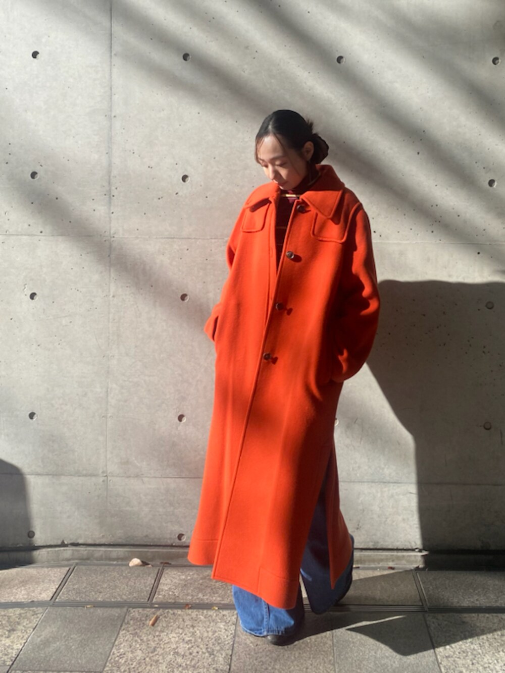 「パンツスタイル、スタイル美人、先取りコーデ、ベーシック、高身長、骨格ストレート、アウター」｜「styling/のハイネックニットトップス（ニット/セーター、その他）」を使った、styling/さん（レディース・165cm）の冬コーディネートの1枚目の写真